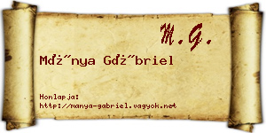 Mánya Gábriel névjegykártya